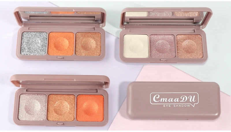 1 шт. макияж 3 цвета тени для век мерцающие блестящие матовые разбитые картофелями