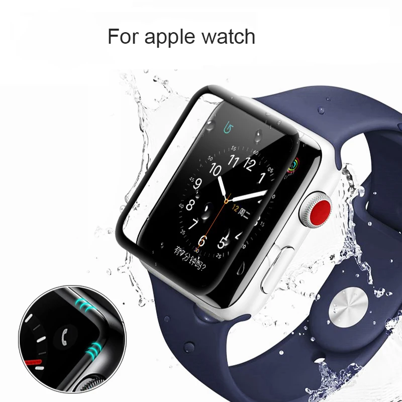 Закаленное 3d стекло с изогнутыми краями для iWatch 1 2 3 38/40/мм Защитная пленка экрана