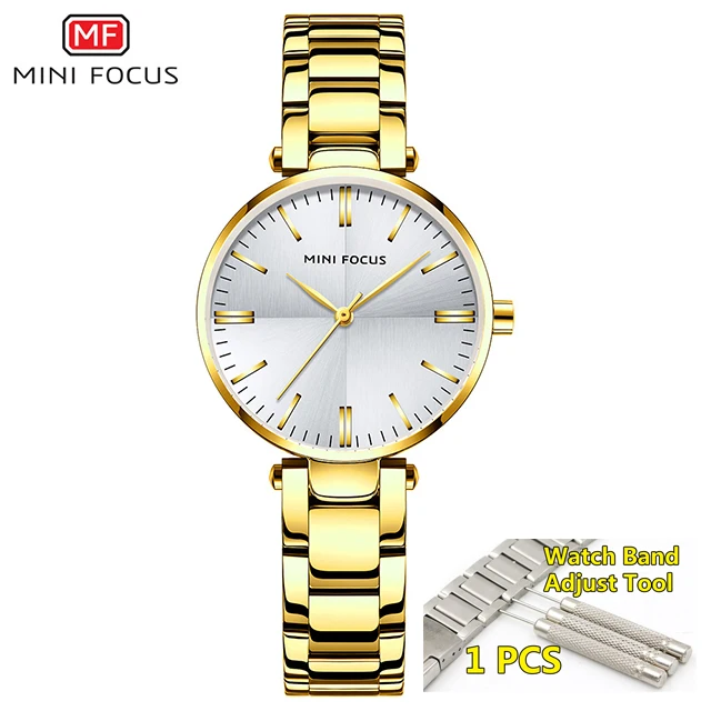 gold-add-tool Minifocus женские часы известных люксовых брендов модные ультратонкие часы женские из нержавеющей стали женские наручные часы для женщин - Цвет: gold-add-tool