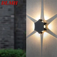 dlmh creative outdoor wall light fixtures modern black waterproof led simple lamp for home porch balcony villa