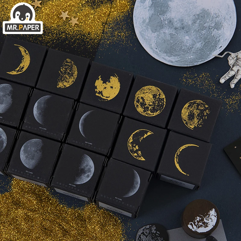 Mr.Paper серия &quotЛуна и фаза&quot &quotзолото&quot &quotкосмический хоп карман&quot бревен