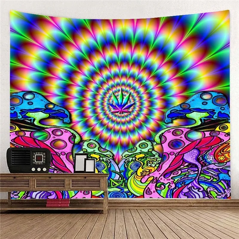 Сказочный лесной гобелен с изображением гриба настенный художественный принт