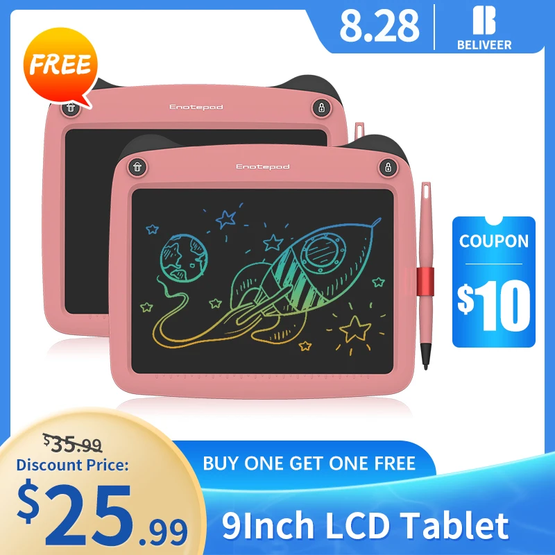 

Original 9inch lcd digital drawing board LCD Writing Tablet Set Graphics Drawing pad for kids tablettes tactiles