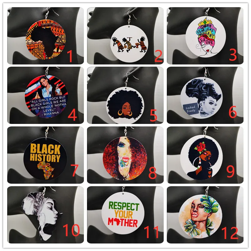 Бесплатная доставка! Африканские деревянные серьги в наличии | Украшения и