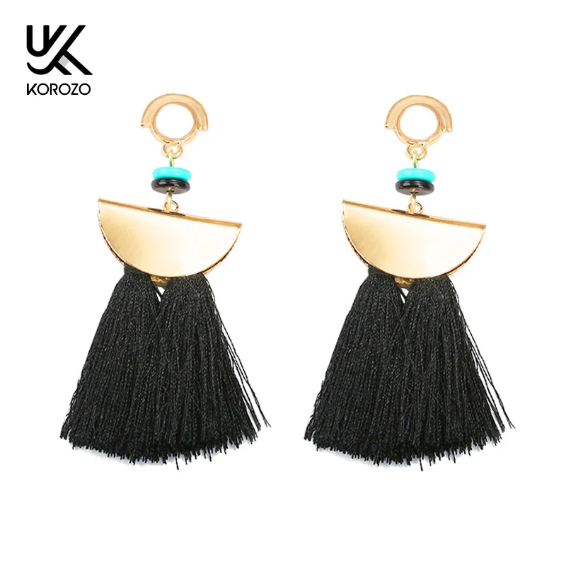 2019 Новые разноцветные кисти Серьги для женщин красный шелк ткань бахрома длинный