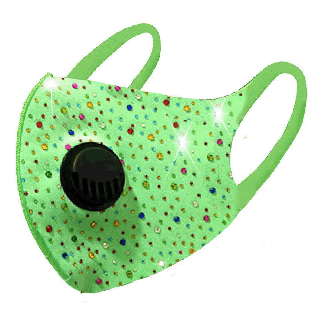 Маска унисекс на все лицо PM2.5 дышащая ветрозащитная Пылезащитная со стразами для