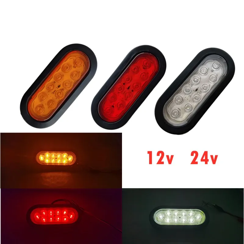 2X 24v 12V 6 &quotовальной формы СВЕТОДИОДНЫЙ трейлер светильник s грузовик для