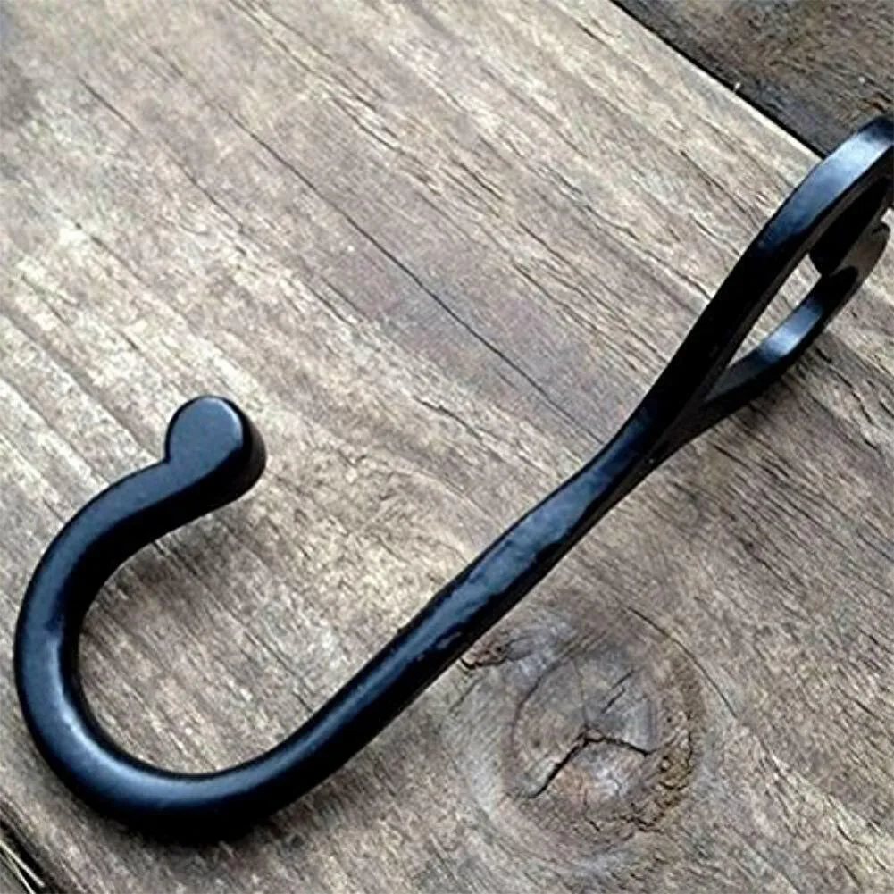 

Hat Bedroom Hanger Coat Storage Black Heart Shape Home Wall Mounted Holder Vintage Hook Decorative Iron Door