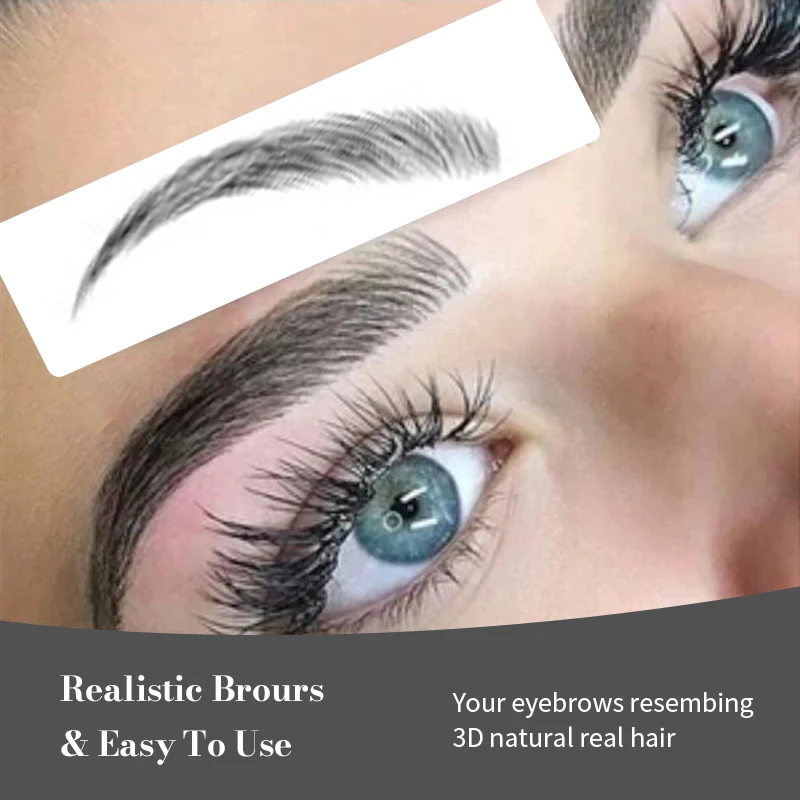 

10Pairs Water-based Hair-liked Authentic Eyebrow Tattoo Sticker Waterproof Cosmetics Long Lasting Makeup False Eyebrows Stickers