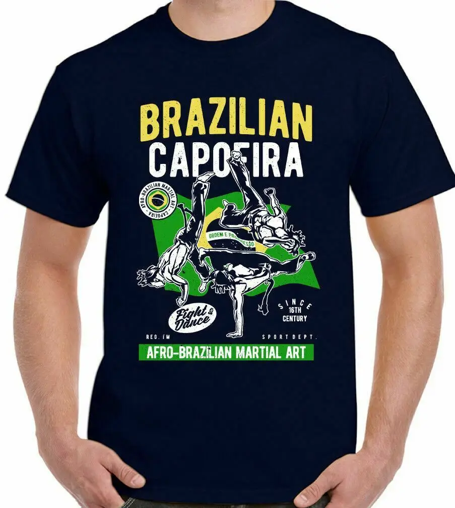 Бразильская танцевальная футболка Capoeira для боевых искусств. Летняя Хлопковая