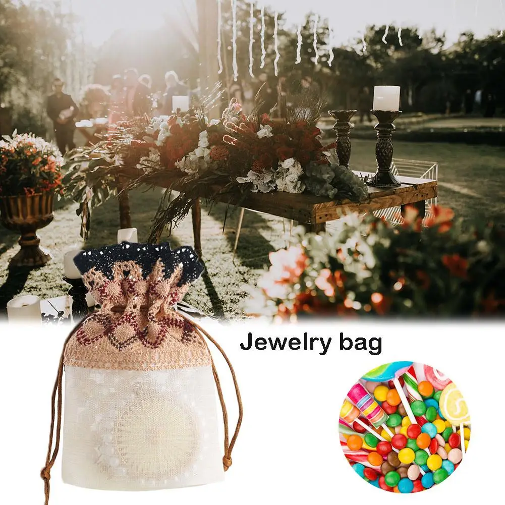 Комплект карманами яркие сумки жемчужные мешки из пряжи ювелирные изделия сумка