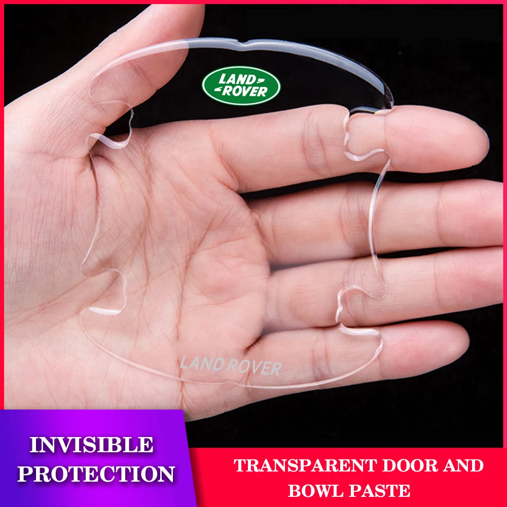 

4Pcs Car Door Handle Bowl Sticker Transparent Protector Film Accessories For Land Rover Supercharged Discovery Velar Evoque SVR