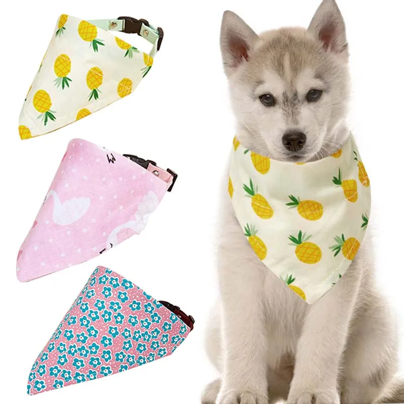 

Pet Triangle Dog Bibs Neckerchief Adjustable Puppy Cat Cute Fruit Bandanas Soft Comfortable Collars Tie Necktie Pet Grooming