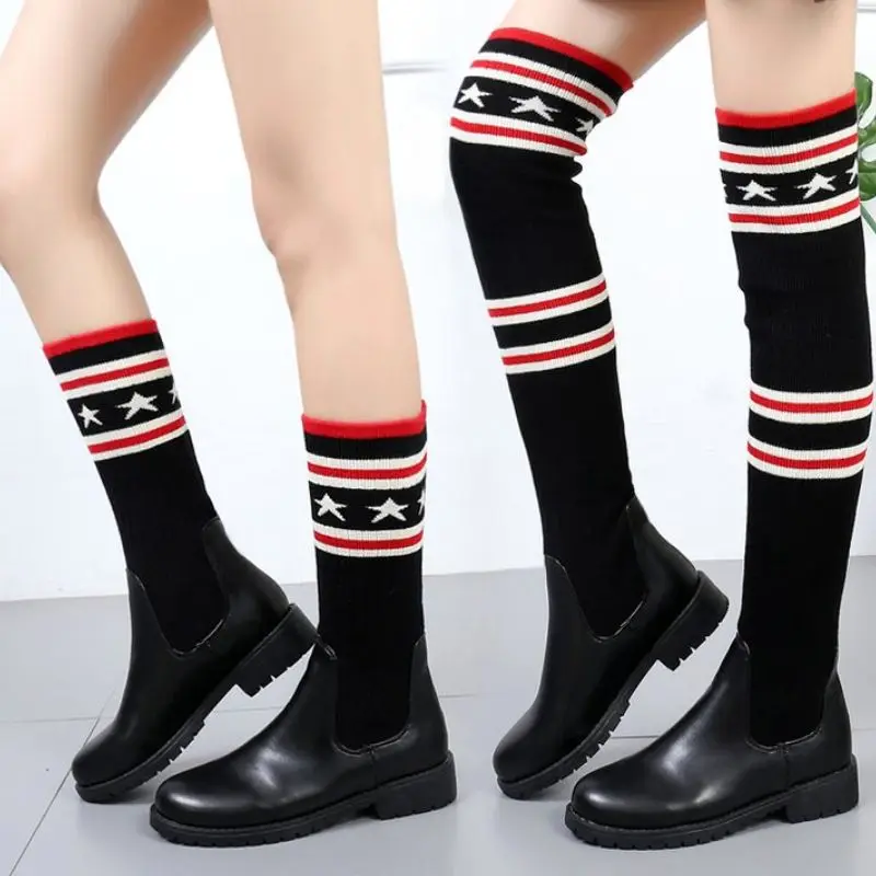 ZALAVOR/высокие сапоги до бедра Женская осенне-зимняя теплая обувь с гибкой подошвой