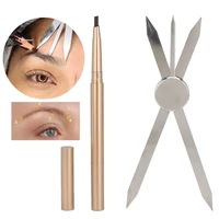 2pcs set tattooing eyebrow drawing tool eyebrow ruler pencil guide template tools makeup shaping stencils face grooming tools
