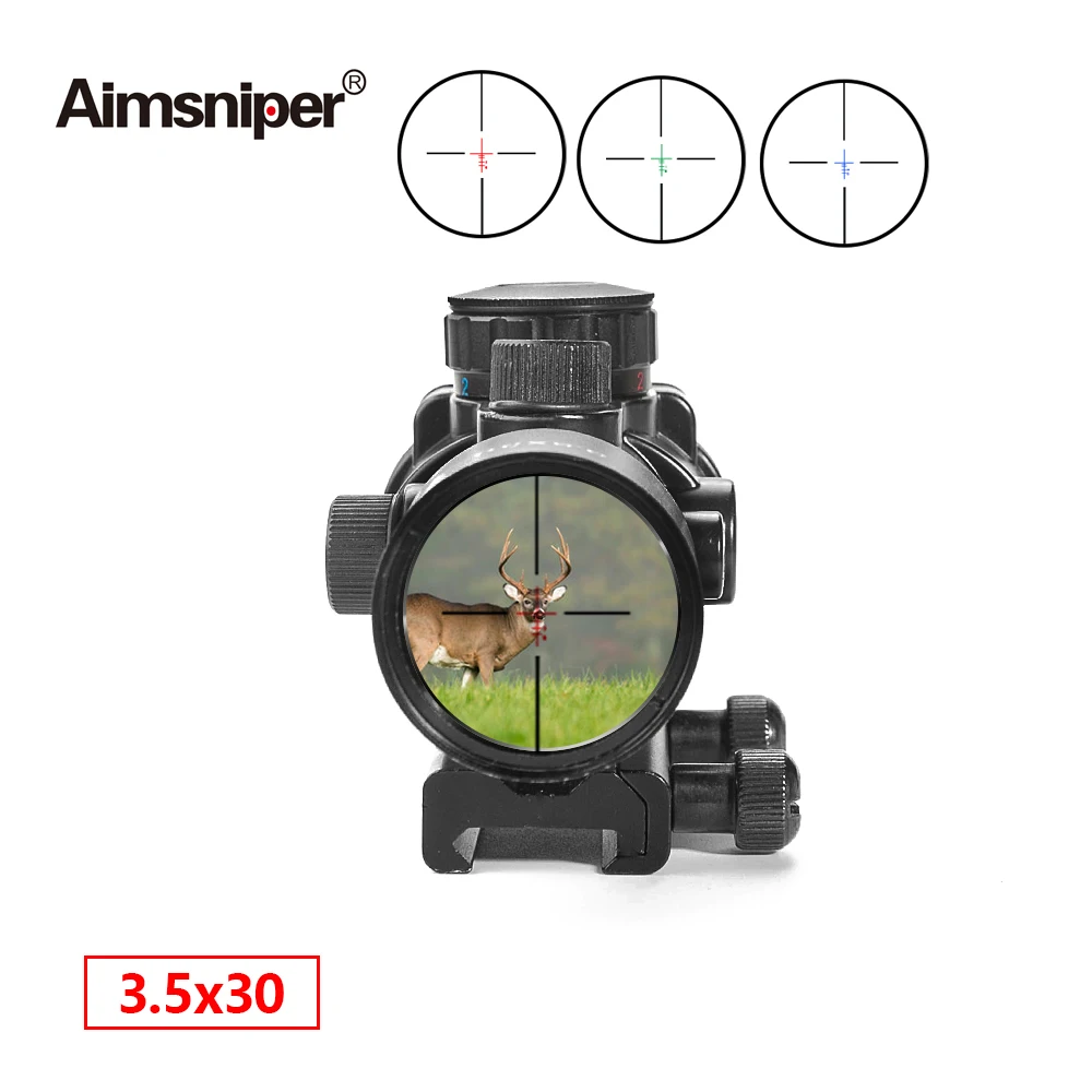Оптический прицел Aimsniper 3 5x30 красный зеленый синий тактический для охотничьей