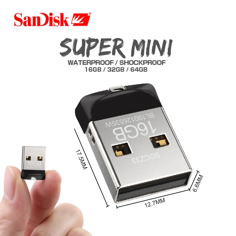 USB-флеш-накопитель SanDisk Cruzer Fit 16-8 ГБ USB 2 0 | Компьютеры и офис
