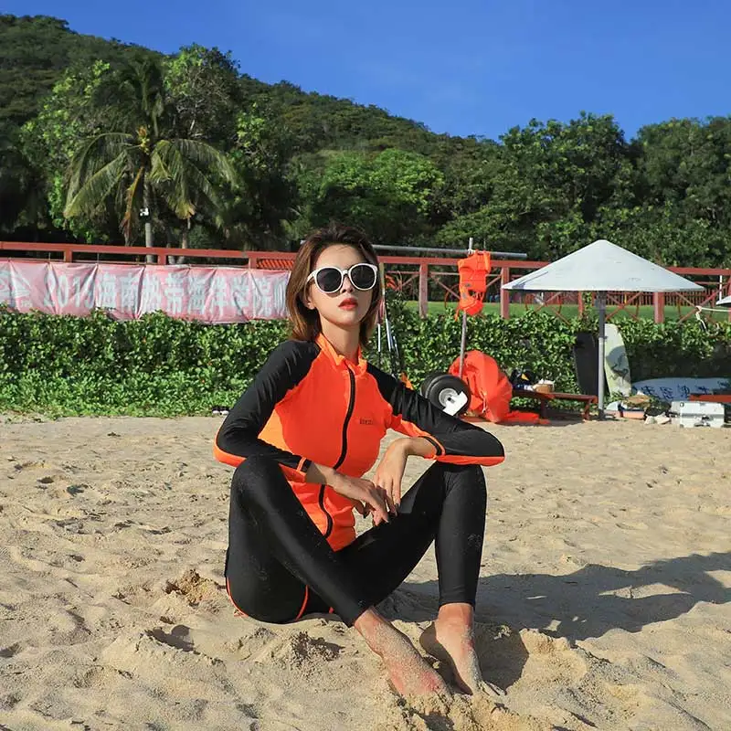 Женский цельный купальник Rashguard 5 шт. рубашка с длинным рукавом Леггинсы