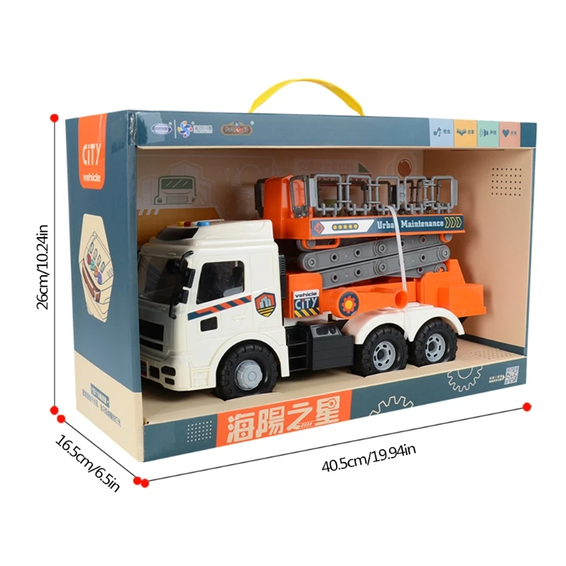 

C5AA Urban Fleet Of Large Toy Car Simulation Garbage Maintenance Sprinkler Children Inertial Engineering Vehicle and