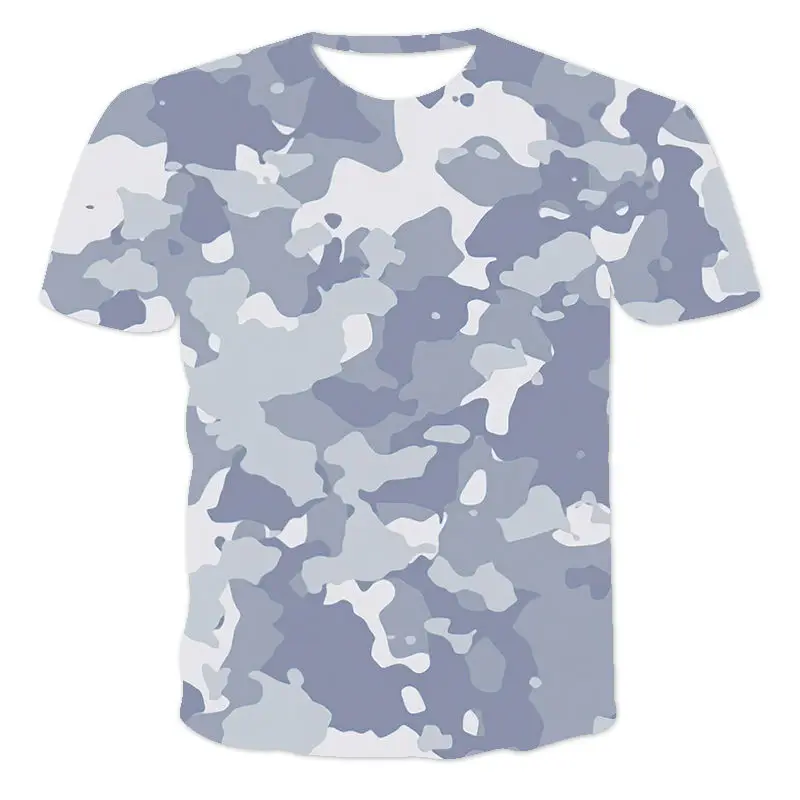

2021 New 3D Printing Camouflage Uniform Unisex Short Sleeve Personalized Round Neck Pullover XXS-6XL Wholesale