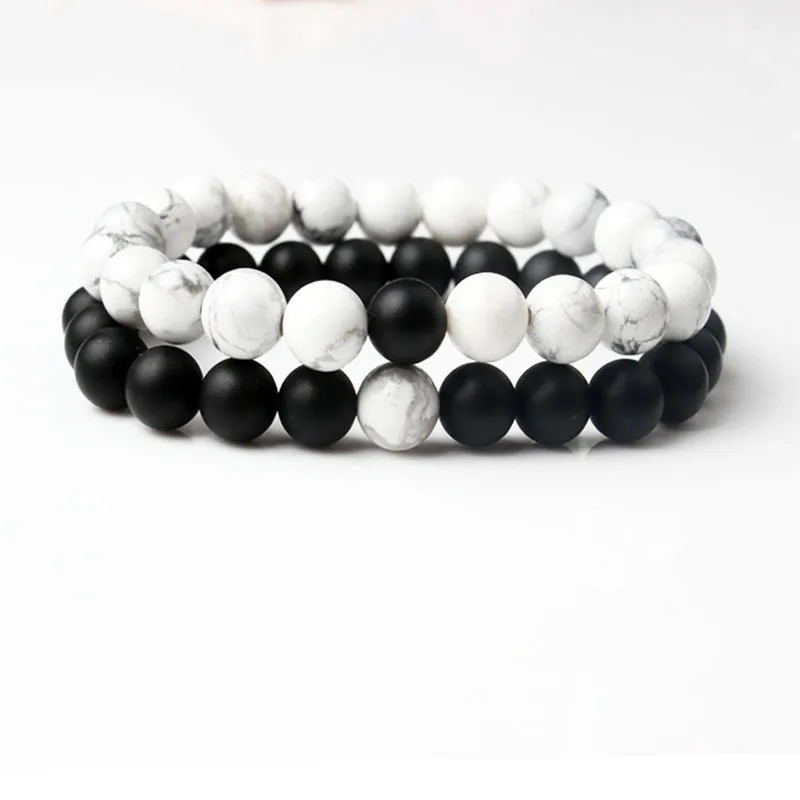 WPCZQVZA классические браслеты с бусинами из натурального камня и Король Королева