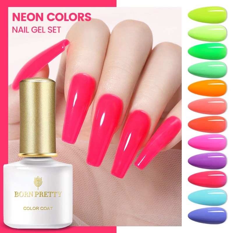 Набор неоновых гелей BORN PRETTY полуперманентный цветной лак для маникюра