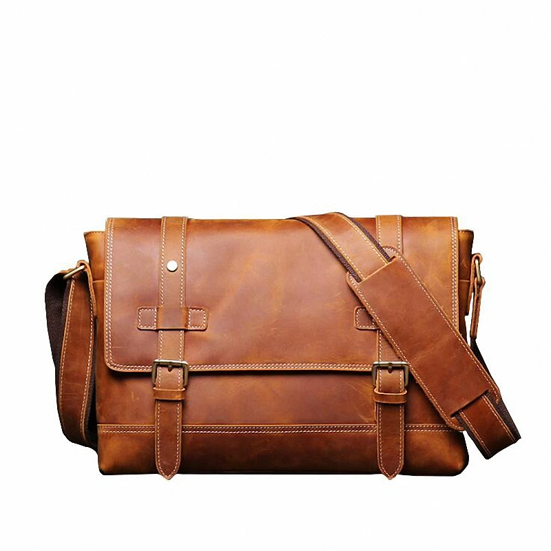 Brand New Cowhide Leather Messenger Bag Men Genuine Leather Handbag Male Travel Pad Shoulder Bag for Men Office Briefcase Totes