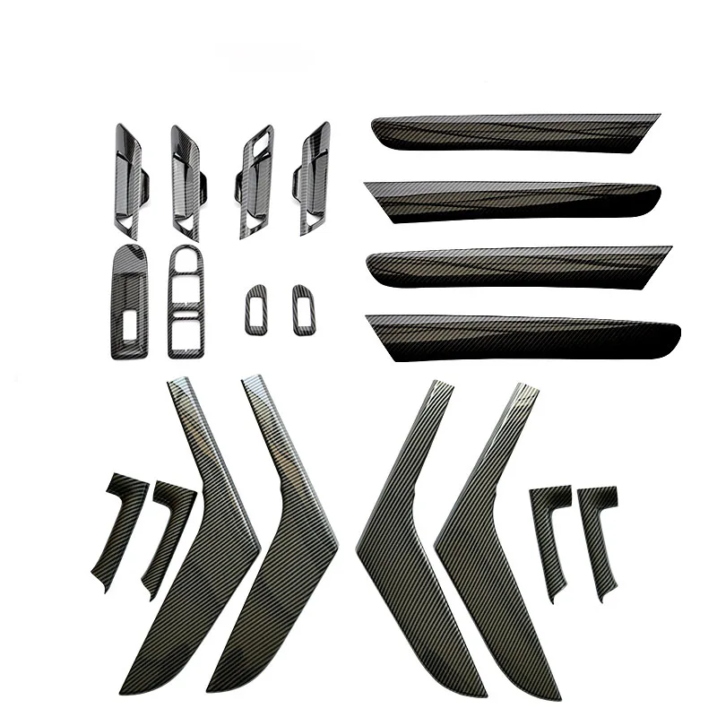 Полный комплект наклейка на дверную ручку автомобиля из углеродного волокна с