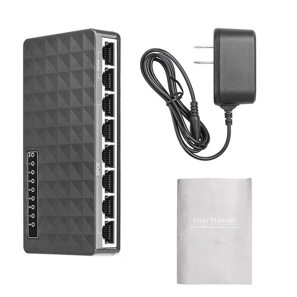 

Mini LAN POE Ethernet Network Desktop Switch 8 Port 10/100Mbps Fast Hub Network Switch Hub Adapter High Performance