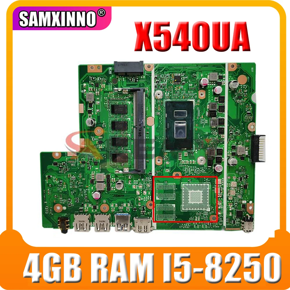 

X540UA motherboard 4GB RAM I5-8250 CPU mainboard For ASUS X540UBR X540UB X540UA X540U X540 laptop motherboard Tested