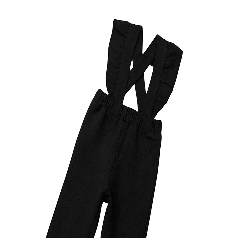 

Spring And Autumn 2021 Pure Cotton Girls Black And White Zebra Print Casual Wear 2 Piece Backstrap Striped Top + Black Trousers