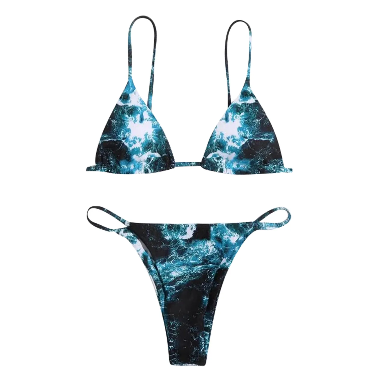 Тай дай Купальники бикини пуш ап купальники строка с лямкой на шее ванный