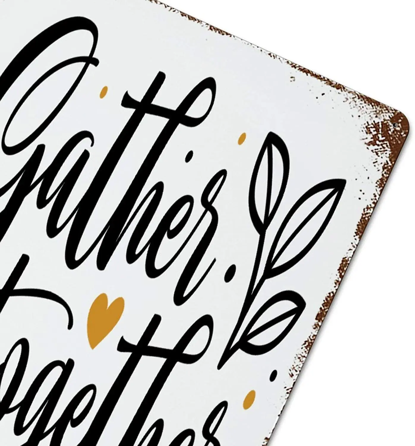 

None-brands Vintage Retro Metal Tin Sign Wall Decor Art Gather Together Thanksgiving Quote Home Decor (20x30cm)