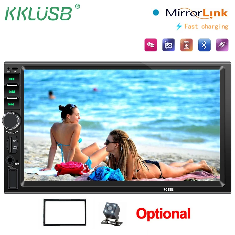 2 din Автомобильный Радио автомобильный радиоприемник с Bluetooth HD 7 &quotсенсорный