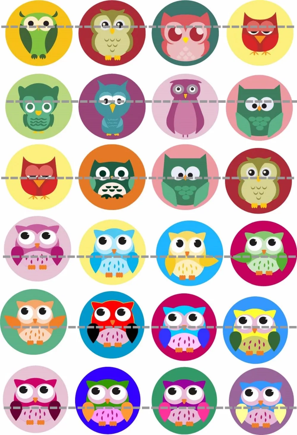 24 Сова съедобный торт Топпер Вафля рисовая бумага печенье кекс Украшение