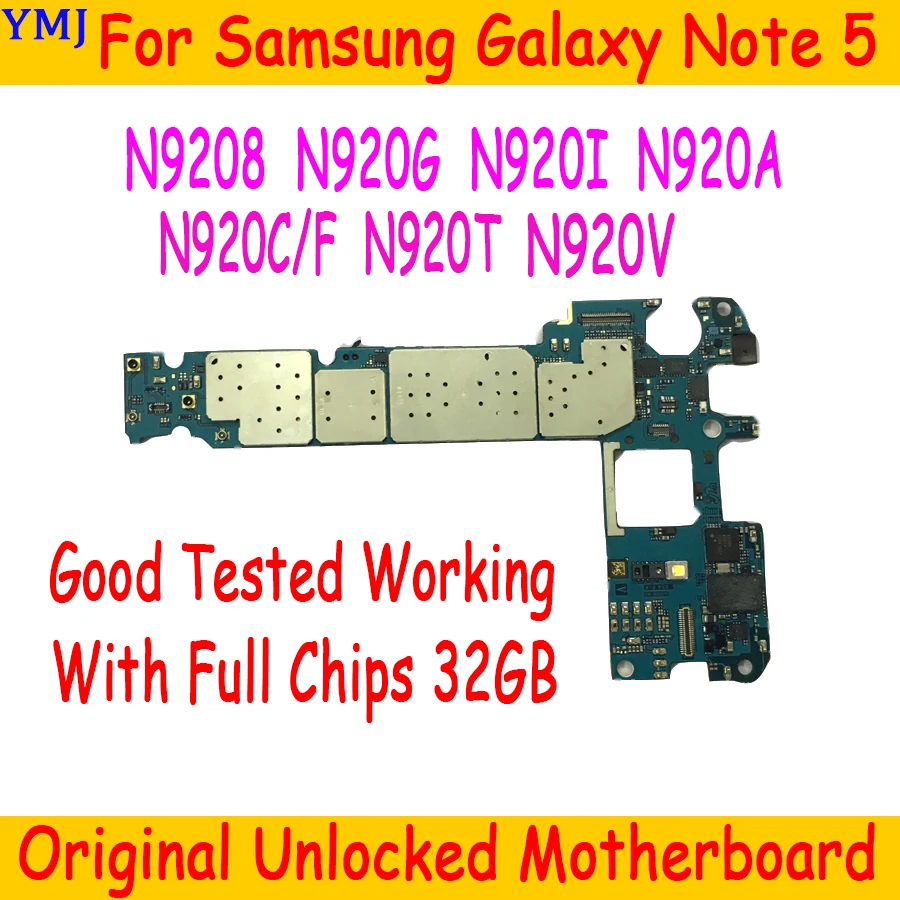 Материнская плата 32 ГБ для Samsung Galaxy Note 5 N9208 N920V N920A оригинальная разблокированная