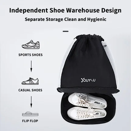 Summer Waterproof Gym Bag Sports Bag Travel Drawstring Bag Outdoor Bag Backpack Training Swimming Fitness Multi-layer Softback