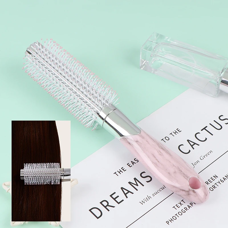 

1 Pc Hairdressing Straight Curly Hair Combs Pink Anti-static Round Brush Comb Hair Care Brush Hairbrush Salon Tangle Hair Brush