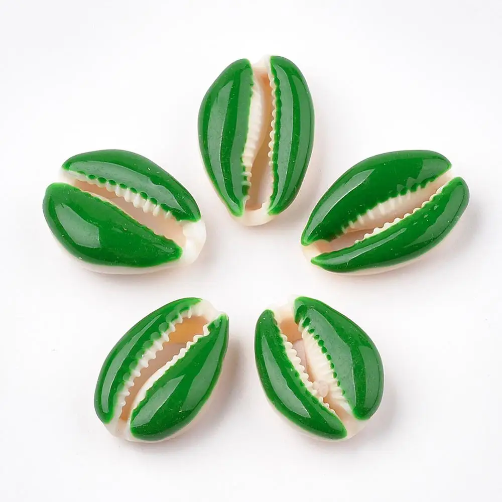 100 шт эмалированные бусины в виде раковины Cowrie без отверстий натуральные для