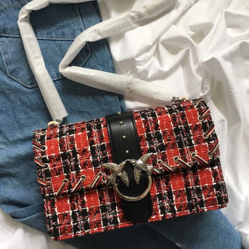 

2021 new fashion colorful linen swallow bag bird bag shoulder messenger female bag small square bag