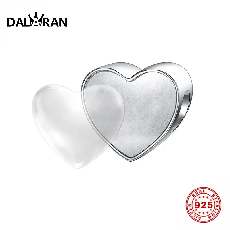 DALARAN Шарм 925 серебряный в форме сердца съемные бусины подходят DIY Изготовление