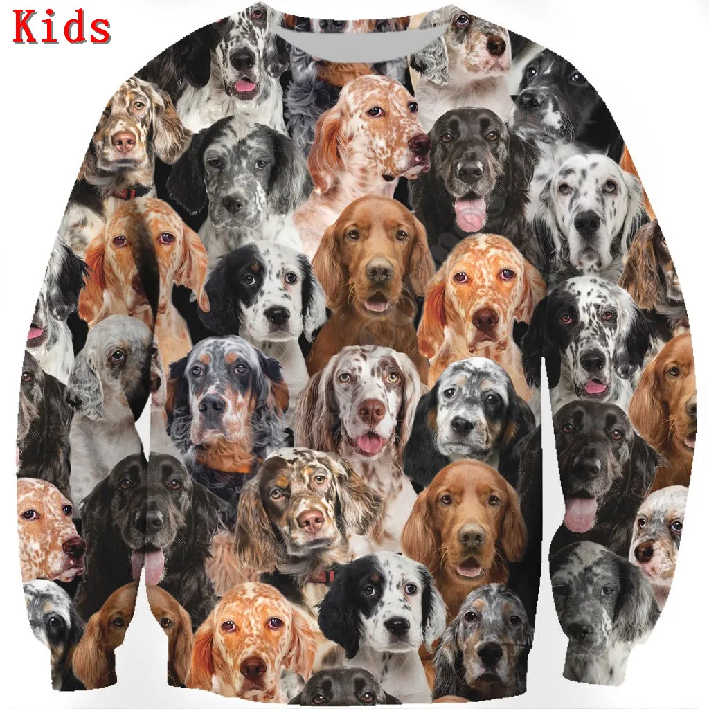 You Will Have A Bunch Of Flat French Bulldogs 3D printed Hoodies Boy Girl Long Sleeve Shirts Kids Funny Animal Sweatshirt
