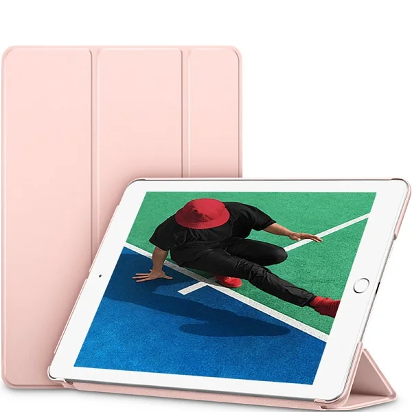Rose Gold ESR чехол для iPad Air 1 Air 2 9,7 крышка отделения для резинового масла мягкая искусственная кожа ультра тонкий черный синий розовый умный чехол для iPad 9,7 - Цвет: Rose Gold