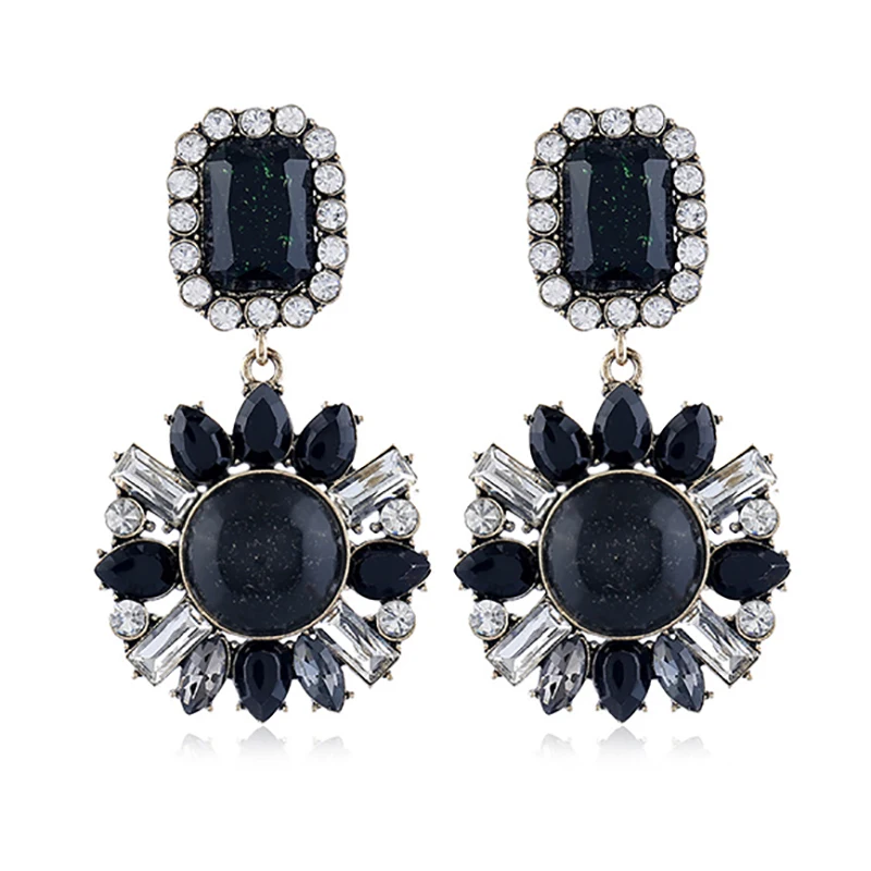 Модные большие серьги капли ZHINI с кристаллами для женщин новинка 2020 эффектные в