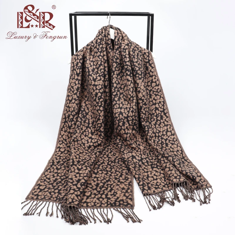 Женский леопардовый зимний шарф 2022 женские теплые мягкие кашемировые шарфы