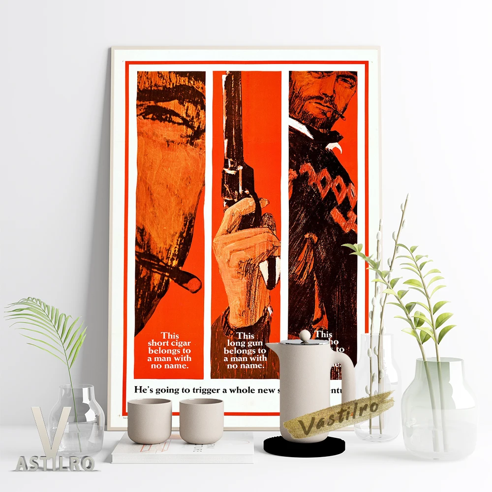 

A Fistful Of Dollars Vintage Art Movie Poster Manga Character Print Wall Pictures Fans Collection Gift Bar Pub Club Home Decor