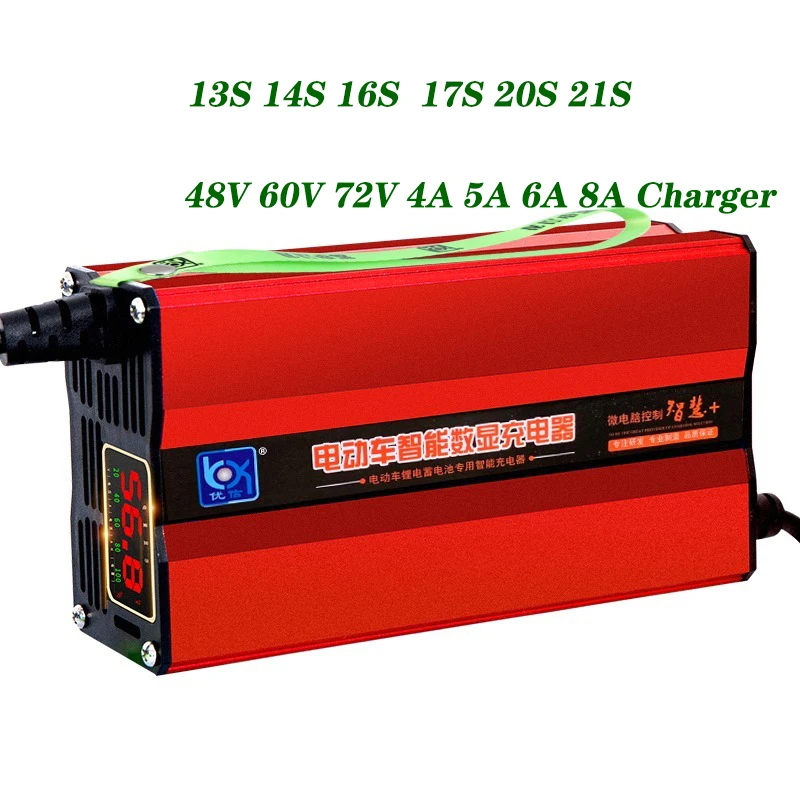 Зарядное устройство для литий ионных аккумуляторов 13S 14S 16S 17S 20S 48V 60V 72V 5A 6A