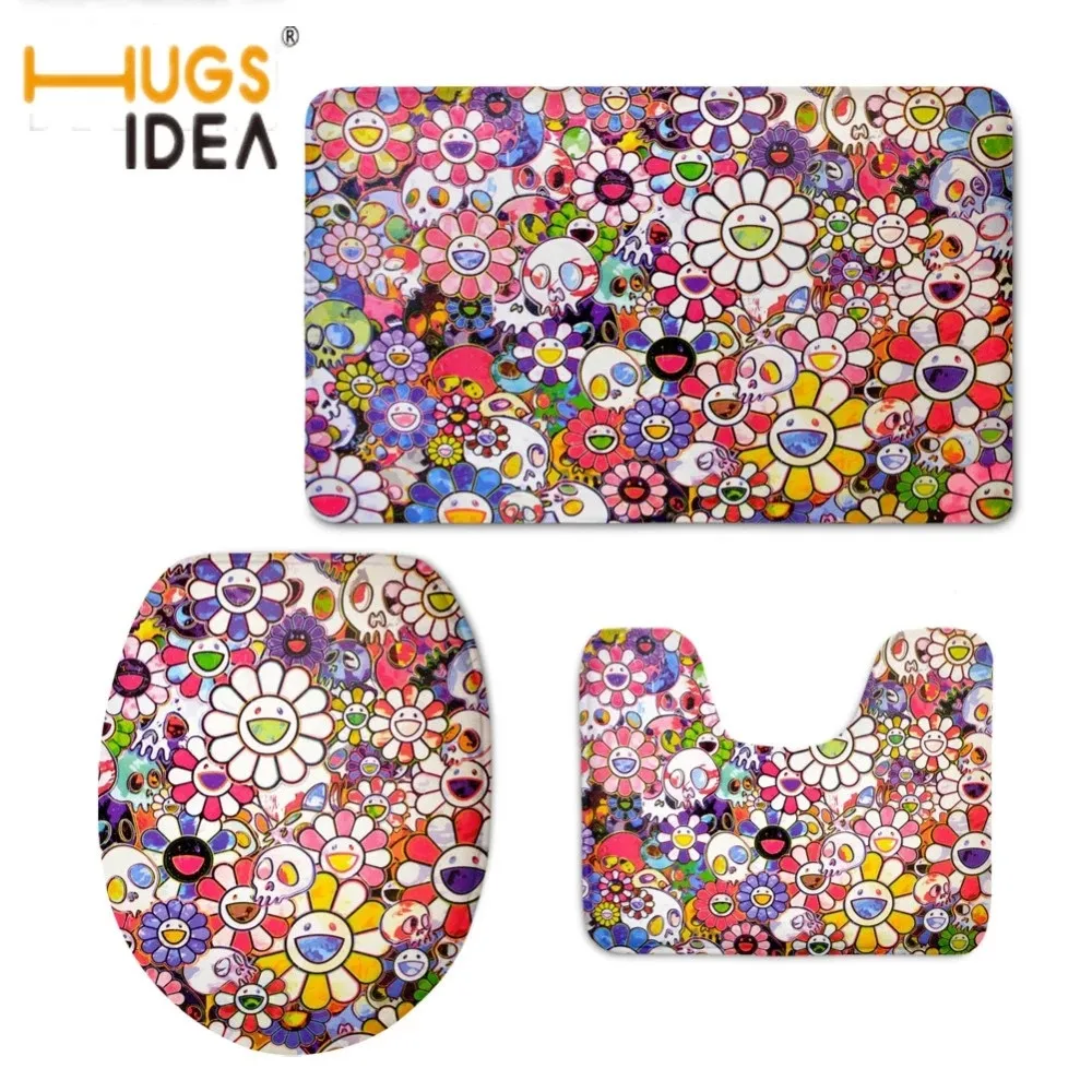 HUGSIDEA модные чехлы на сиденья унитаза с 3D принтом черепов комплект из 3 предметов
