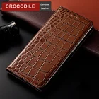 Чехол из натуральной крокодиловой кожи для LG G6 G7 Q6 Q7 Q8 G8 G8S ThinQ V30 V40 V50 5G, Роскошный кожаный флип-чехол