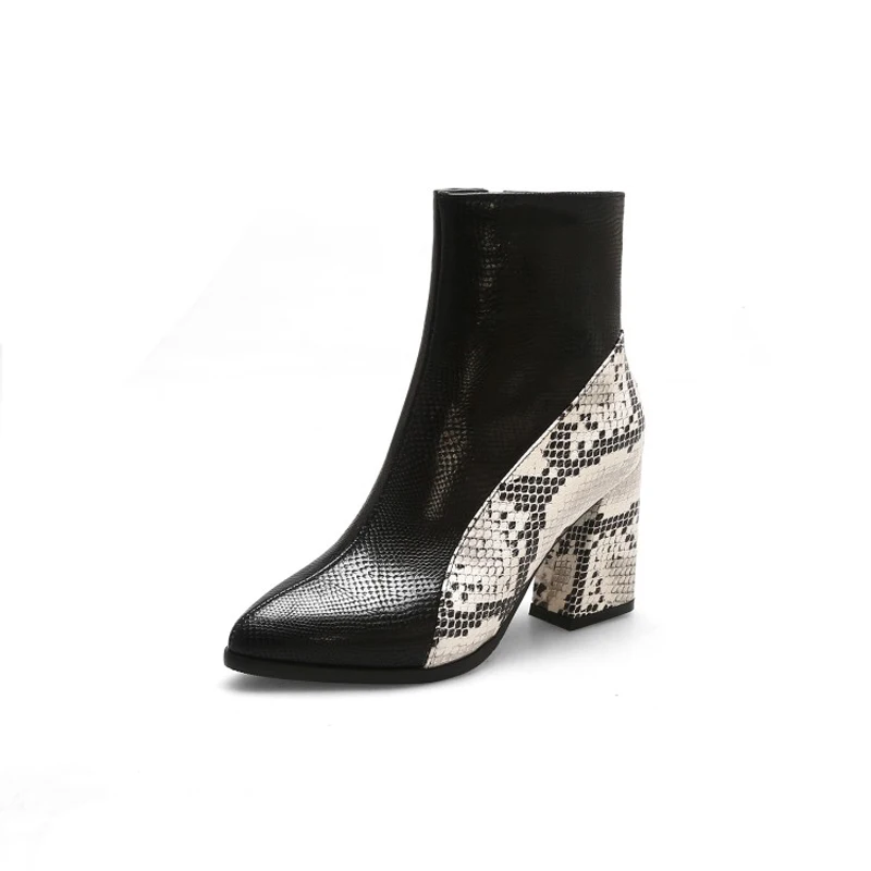 

Big Size boots women shoes ankle boots for women ladies boots shoes woman winter Leopard print side zipper